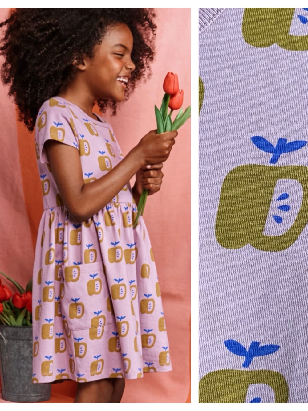 Hanna Andersson Playground Dress with Pockets Apple Print 4t